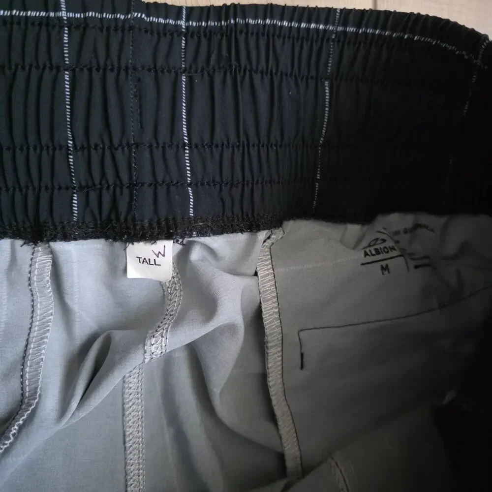 Albion Jetsetter Joggers Windowpane Black White Pants Women Sz M Tall - Picture 12 of 16